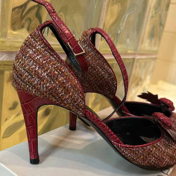 Gorgeous red tweed Martinez Valero heels - Picture 5 of 5